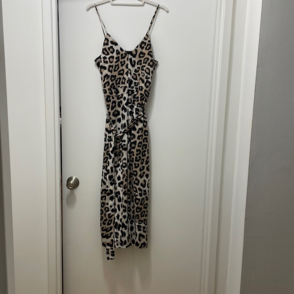 Banana Republic leopard print wide leg jumpsuit